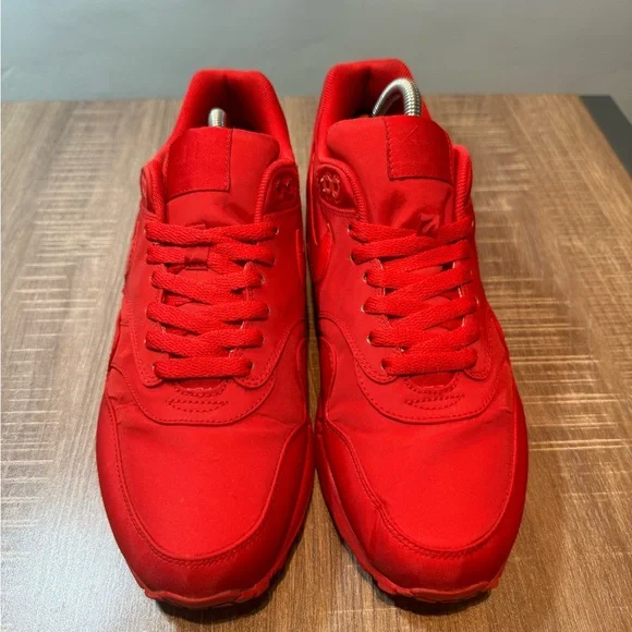 Nike Air Max 1 Sz 8.5‎ Attack Pack Red 308866-600 Powerwall Shoes Sneakers - Picture 3 of 7